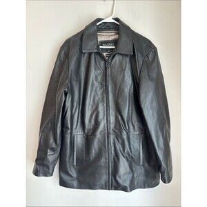 Wilsons Leather VTG Men’s Black Zip-Front 100% Leather Jacket thinsulate medium